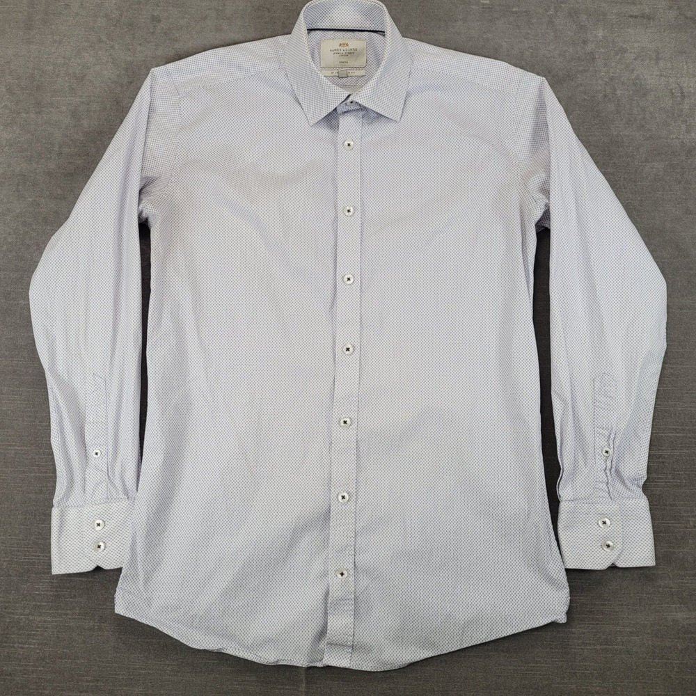 Hawes & Curtis London St James Slim Fit‎ Stretch Mens Dress Shirt 15.5 34 Preppy